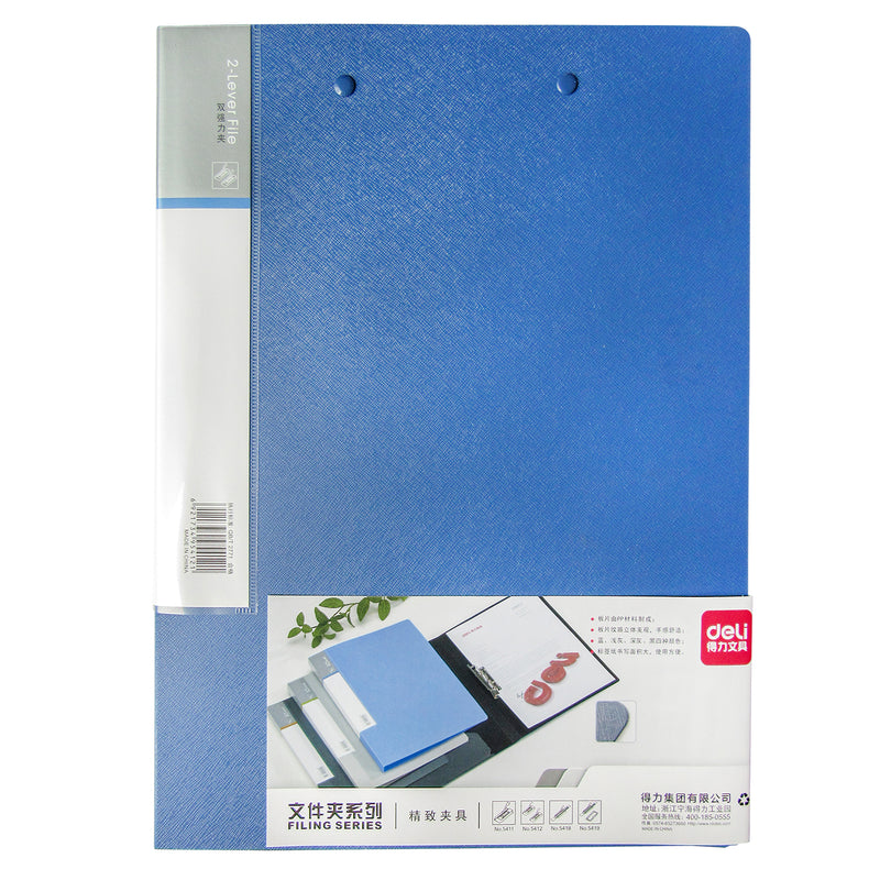 Folder Deli D/Plast A4 (5412) Leverclip 2 Suj Colores Surtidos