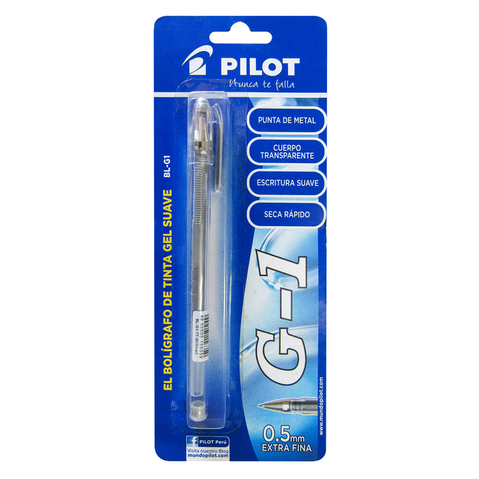 Bolígrafo Pilot Tinta Gel G1 Punta Fina 0.7 mm Blister Plateado — Comercial  Li