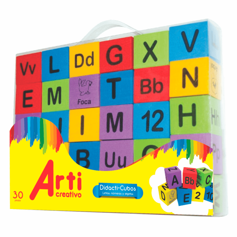 Juego Didáctico Arti Cubos Letras Números Objetos Goma Eva
