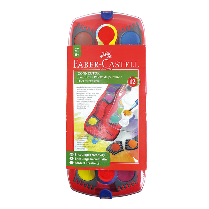 Acuarelas en Pastilla Faber Castell Connector x12 colores + Pincel