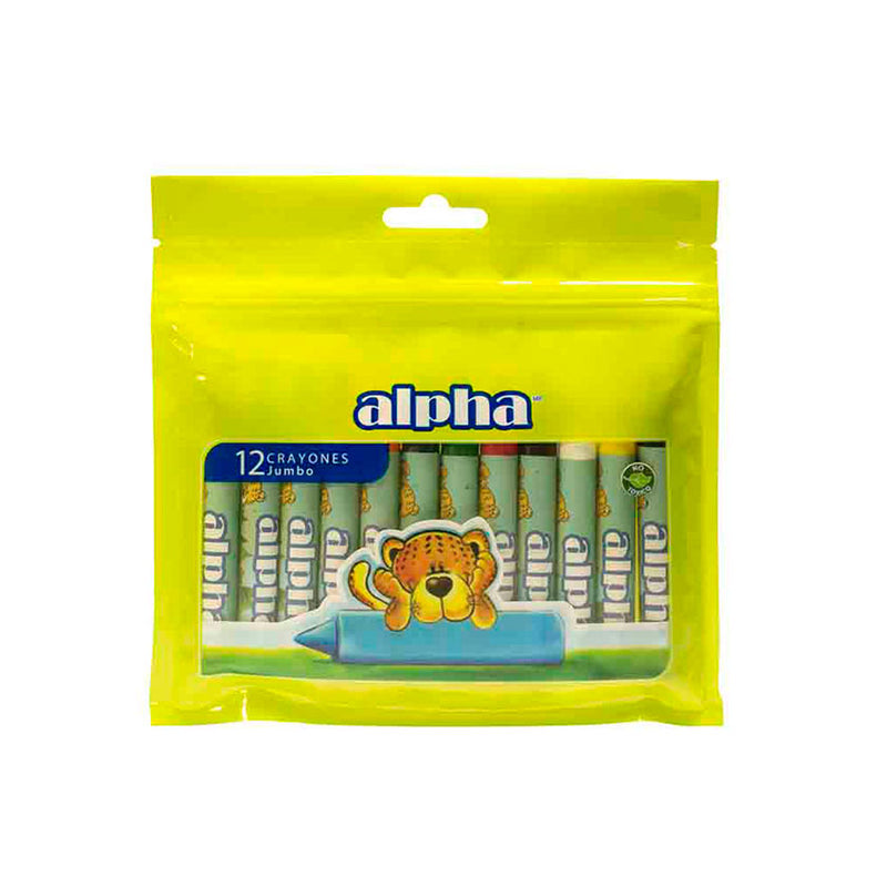 Crayones Triangulares Alpha De Cera Jumbo x12