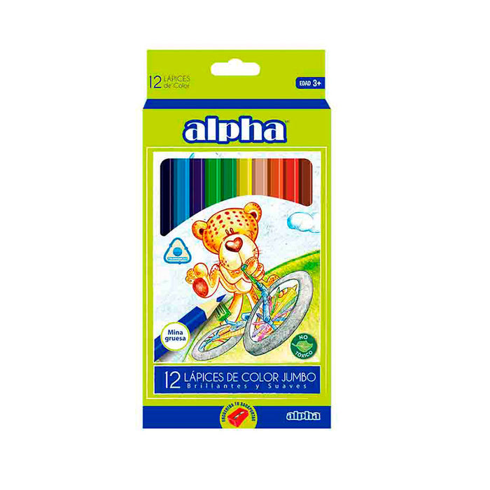 Colores Alpha Jumbo 5mm x12 +Tajador Jumbo