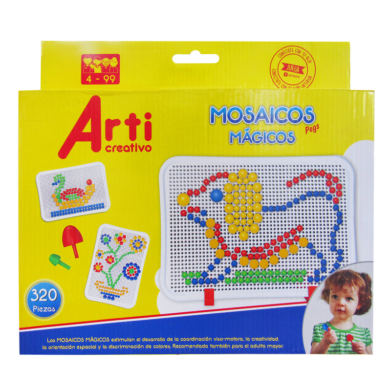 Juego Arti Creativo Mosaico Magic Pegs X320 Piezas