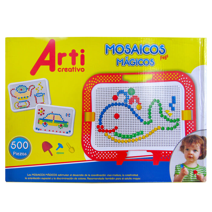 Juego Arti Creativo Mosaicos Magic Pegs x500 Piezas