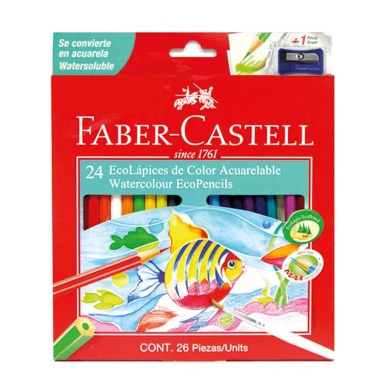 Colores Faber Delgados (120224Ex) Acuarelables Largos (X24)