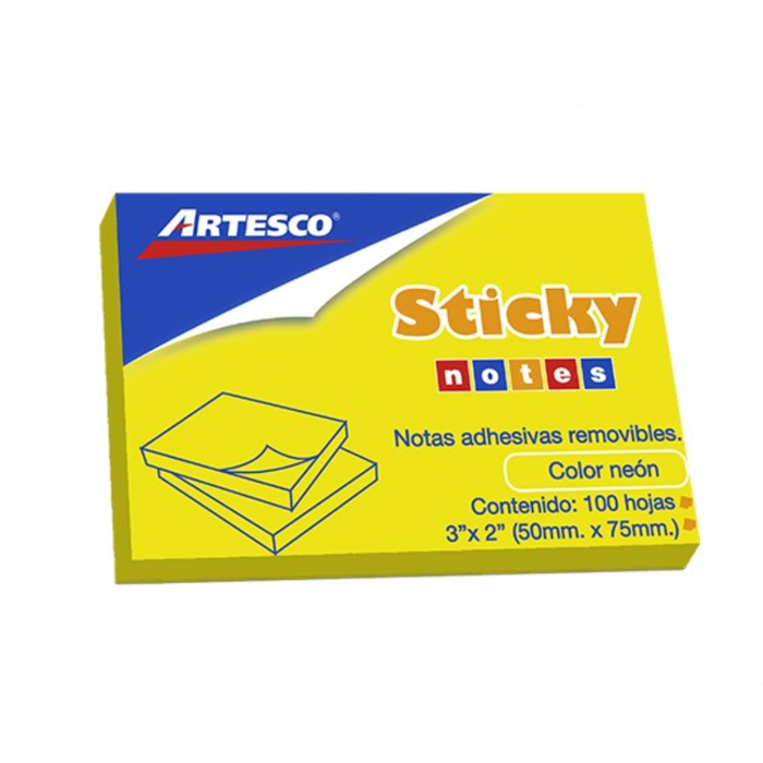 Nota Artesco Adhesivo 3X2100H Amarillo Neon(656)