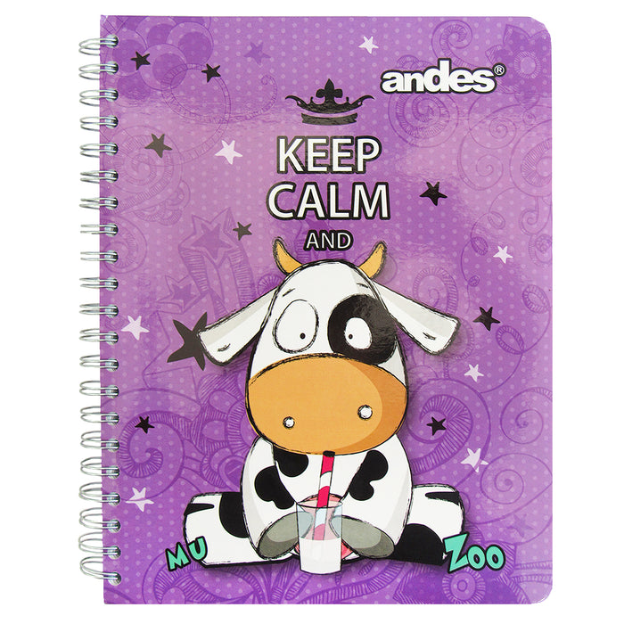 Cuaderno Andes Espiral A-4 Rayado (180hj) Zoo 5 Mat