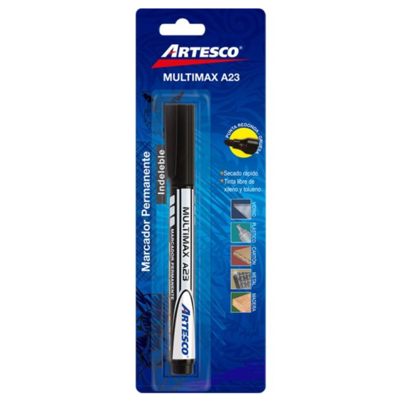 Marcador Artesco (17367231) Multimax A23 Negro Blis (X1)