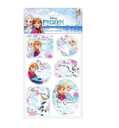 Stickers para Regalos/Cumpleaños (de/para) Frozen Pegafan x12und
