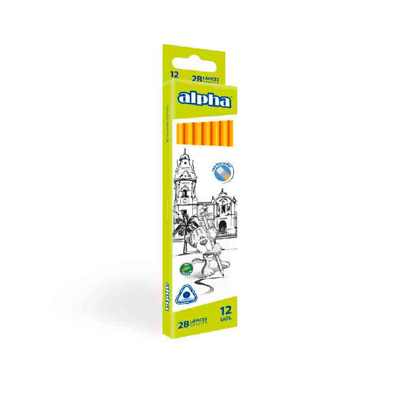 Lápiz Alpha 2B Triangular x12