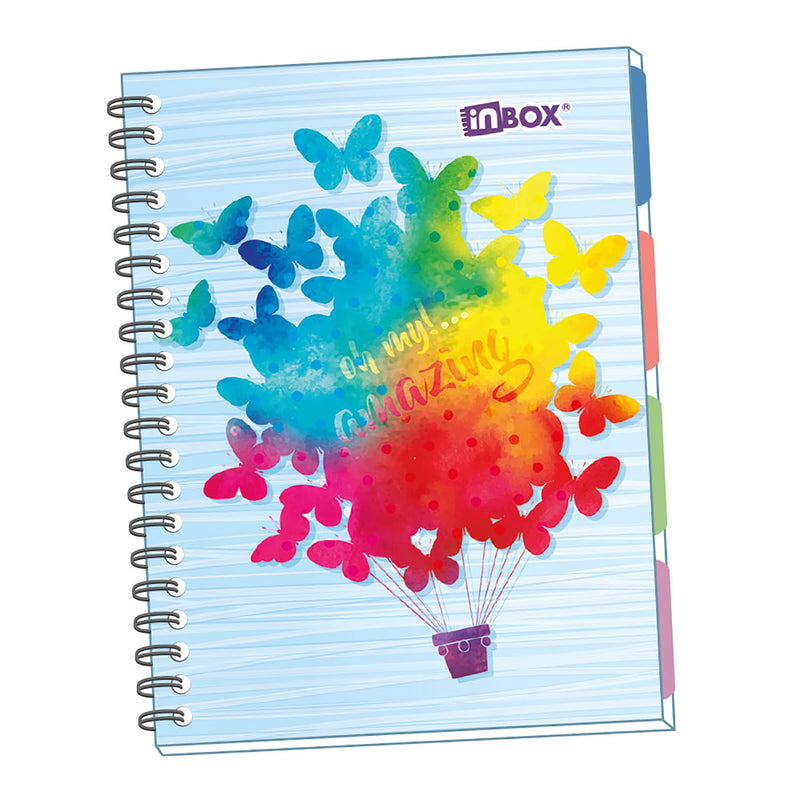 Cuaderno Inbox Espiralado A4 (180HJS) Cuadriculado 60Gr T/Dura - Diseños surtidos