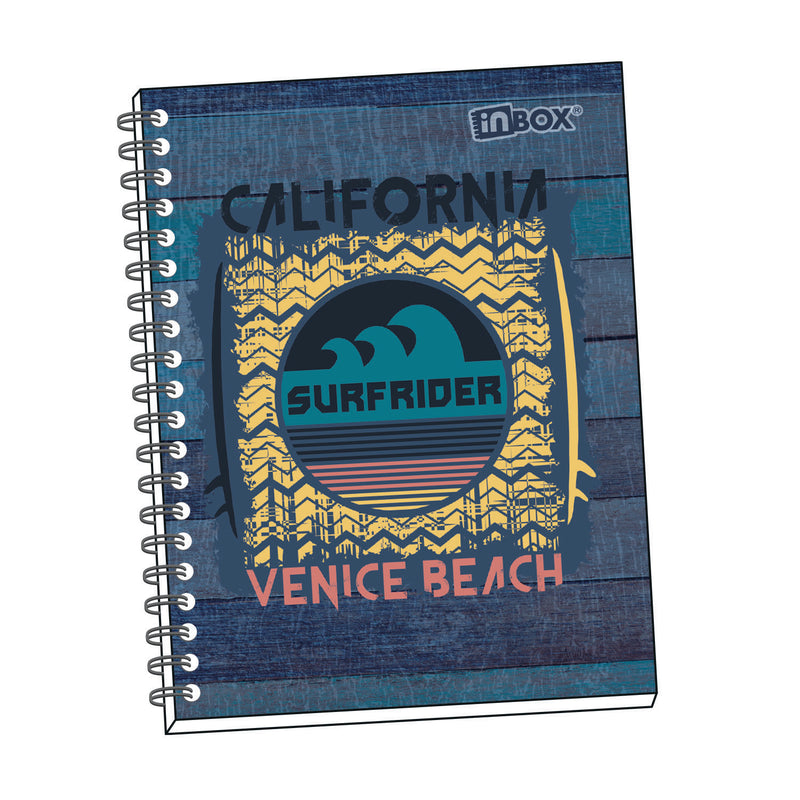 Cuaderno Inbox Espiralado A4 (180HJS) Cuadriculado 60Gr T/Dura - Diseños surtidos