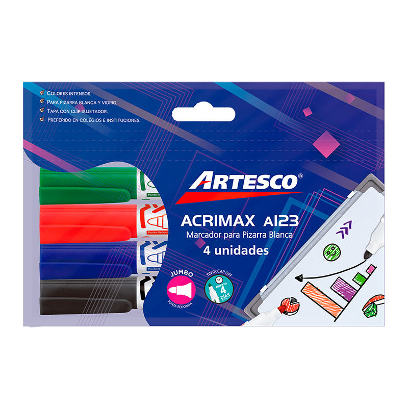 Plumon Artesco Acrimax A-123 Azu/Roj/Neg/Ver Blis (X4)
