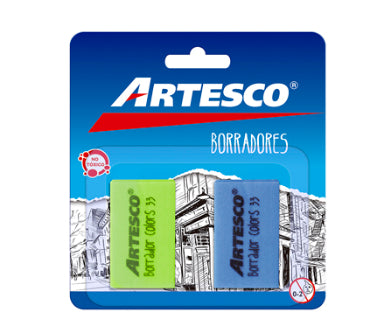 Borrador Artesco Colors x2 Blister