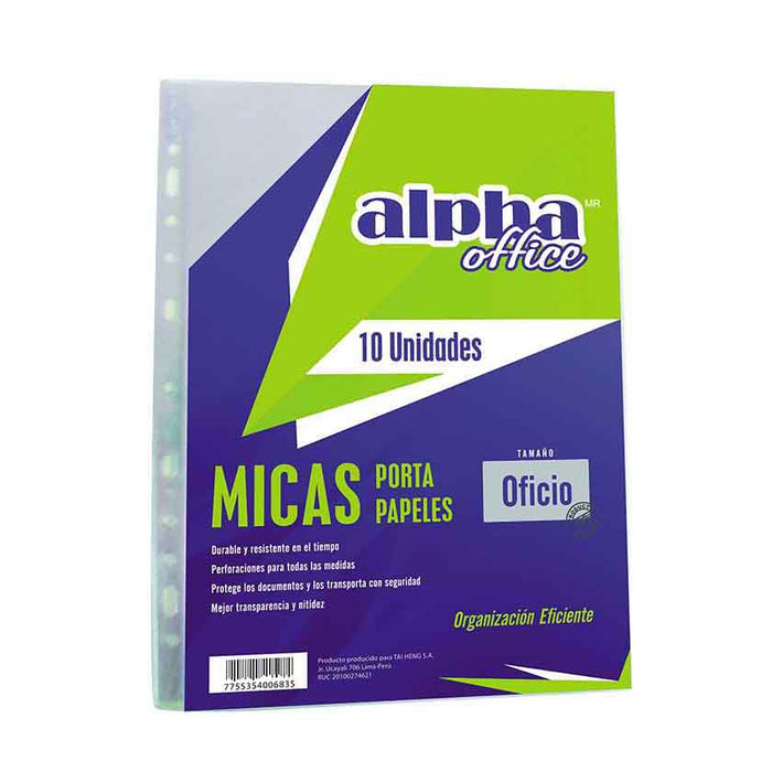 Micas Portapapel Alpha Pvc Oficio x10