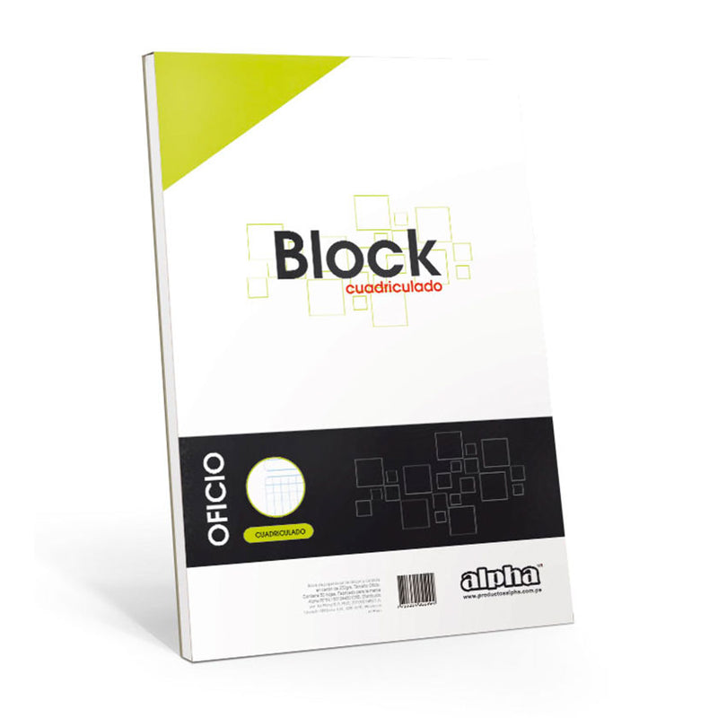 Block Alpha Oficio Cuadriculado 2 Perforado(50 Hojas)