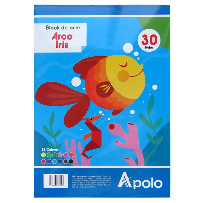 Block Apolo Art Book (42446) Arco Iris (30hjs)