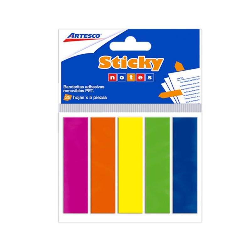 Banderitas Artesco (16130000) Color Neon 25 Hjs X5 Colores