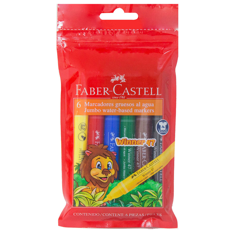 Plumón Faber Castell Winner Jumbo 47 Estuche x6