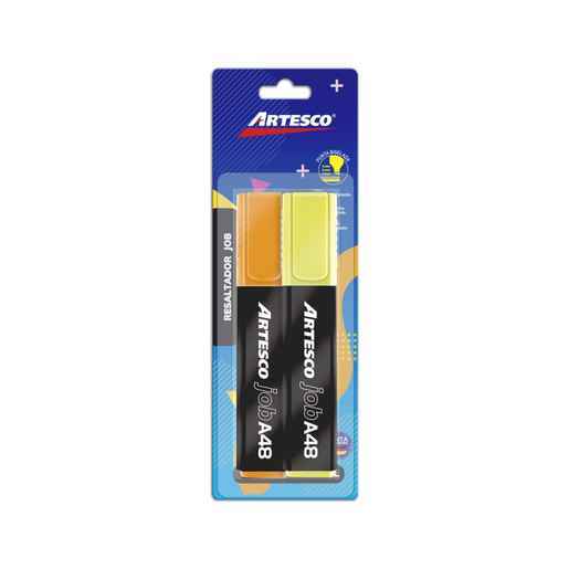 Resaltador Artesco Job Amarillo/Naranja x2 Blister