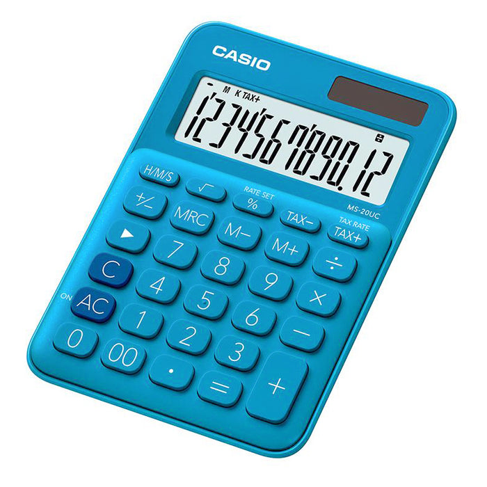 Calculadora Casio De Escritorio (Ms-20Uc Bu) 12Dig Azul