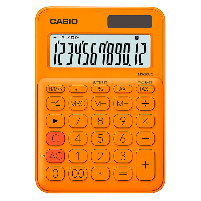 Calculadora Casio De Escritorio (Ms-20Uc Rg) 12Dig Naranja