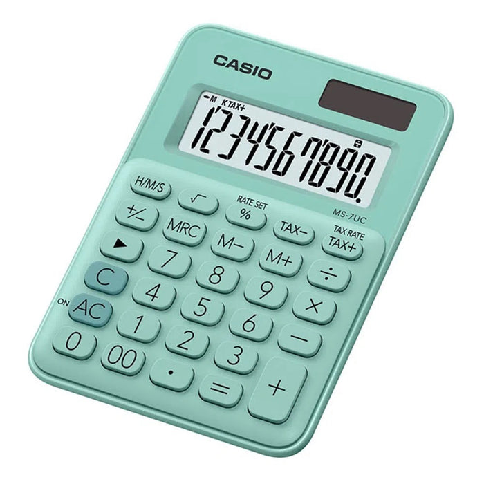 Calculadora Casio De Escritorio (Ms-7Uc Gn) 10Dig Verde Past