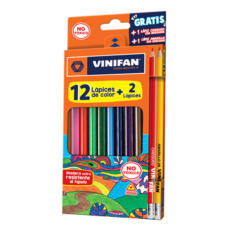 Colores Vinifan Triangulares Largos Solidos X 12 Und