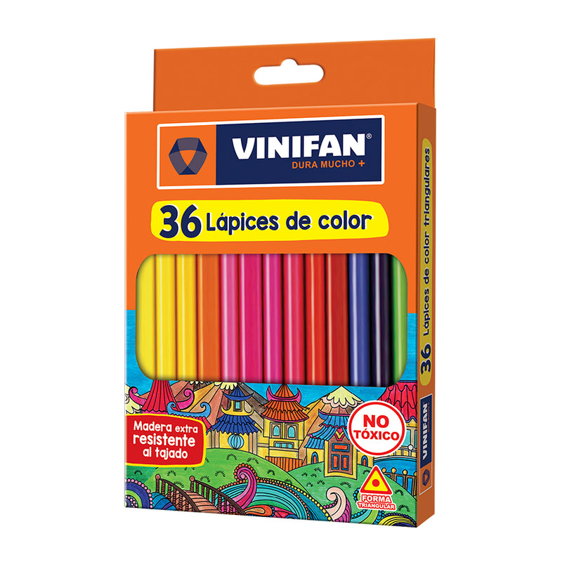 Colores Vinifan Triangulares Largos Solidos X 36 Und