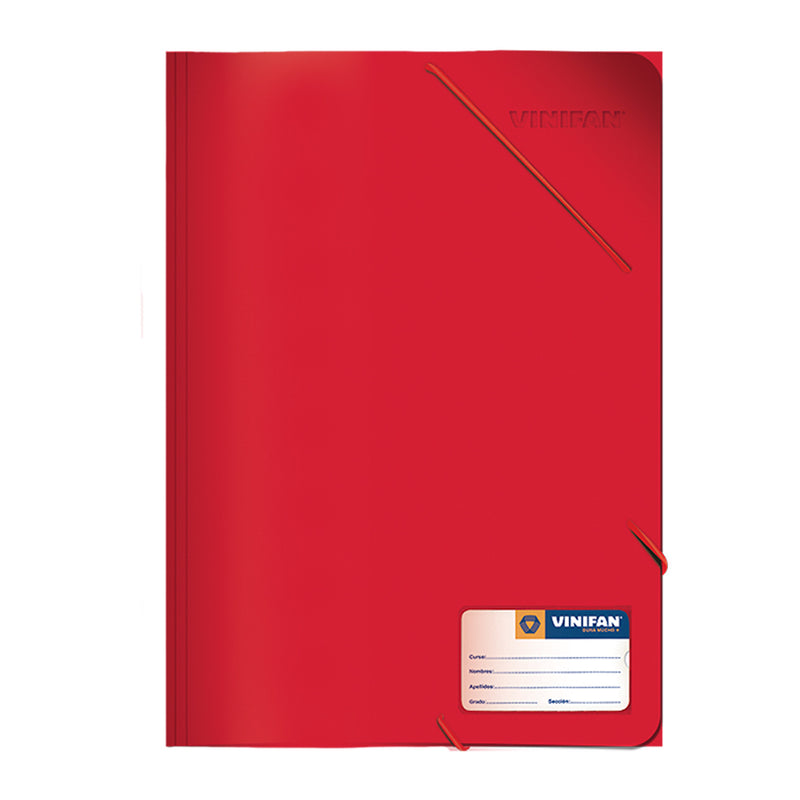 Folder Vinifan De Plástico Con Liga C/Ent Rojo (78111)