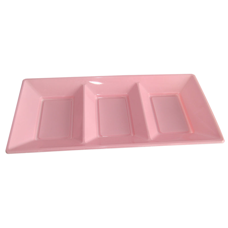 Bandeja Con 3 Divisiones Rosado x3 UND