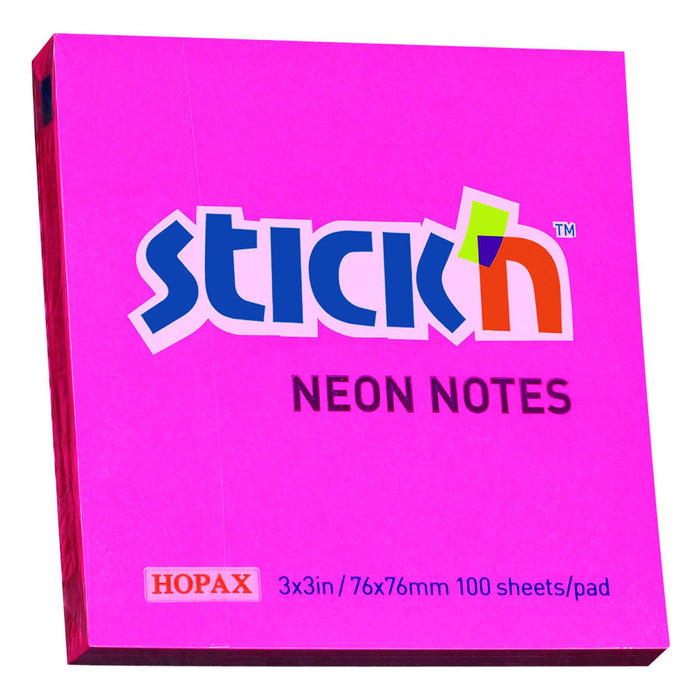 Notas Stick'N (21165) 3X3" X12 (100 Hjs) Fucsia Neon