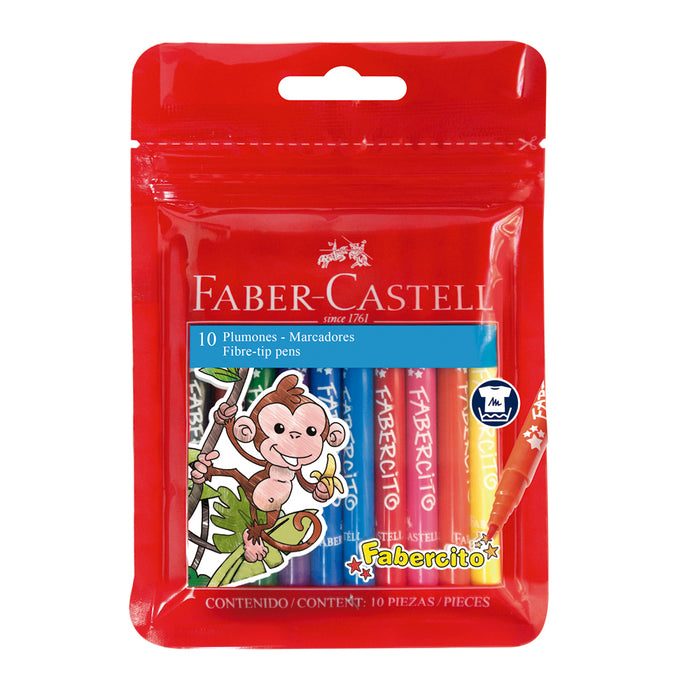 Plumón Faber Castell Fabercito Zip X10