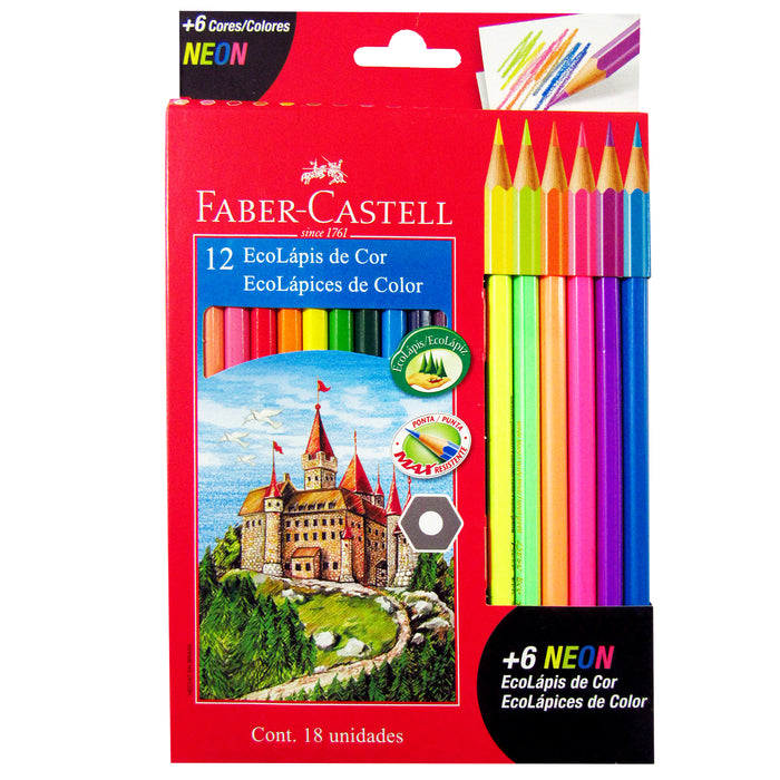 Faber-Castell Lápices de colores Black Edition, 12 unidades, madera negra y  núcleo súper suave, lápices de colores de calidad profesional para