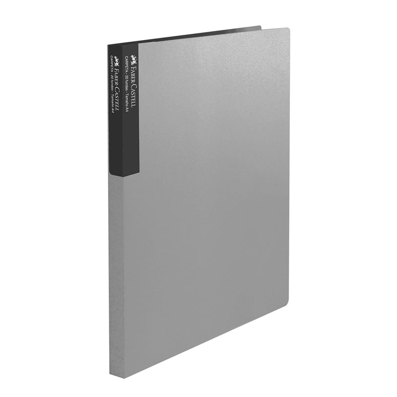 Portadocumento Faber (300472/Cf1920) A4 20 Fundas Gris Claro