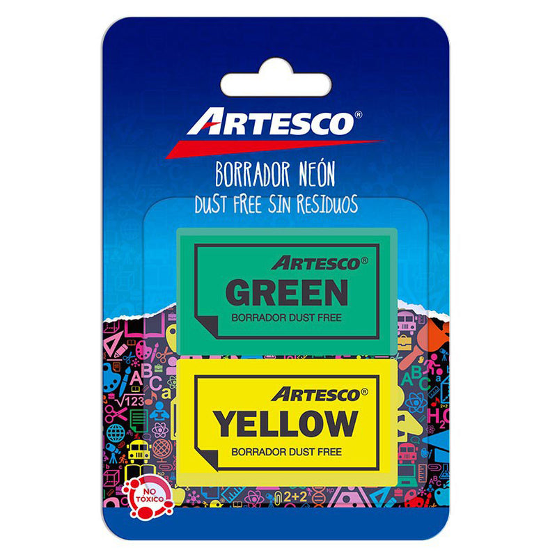 Borrador Artesco Neon Dust Free X2 Blis