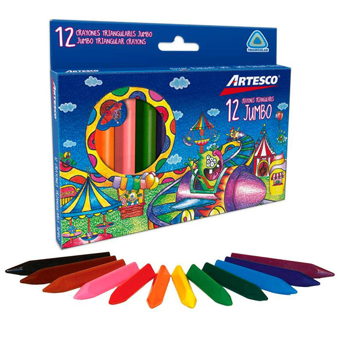 Crayones Artesco Triangulares Jumbo x12