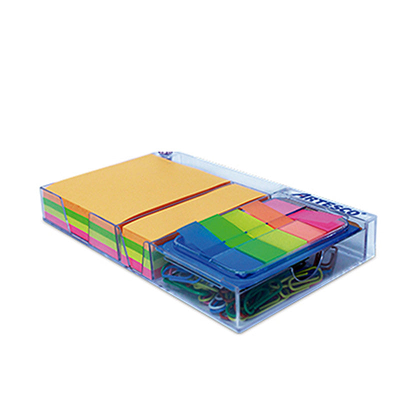 Dispensador Artesco De Notas Adhesivas + Clips
