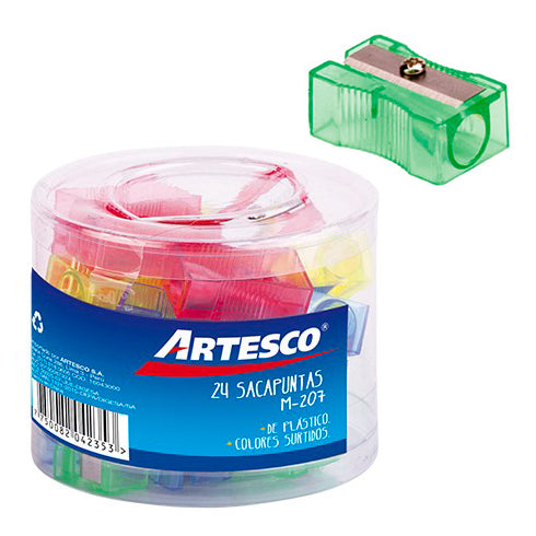 Tajador Artesco Plastico Simple- 207. (Transparente) Cja X 24Und
