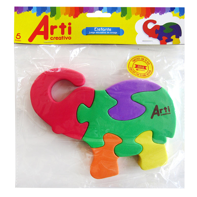 Juego Didáctico Arti Creativo Encaje Elefante Goma Eva