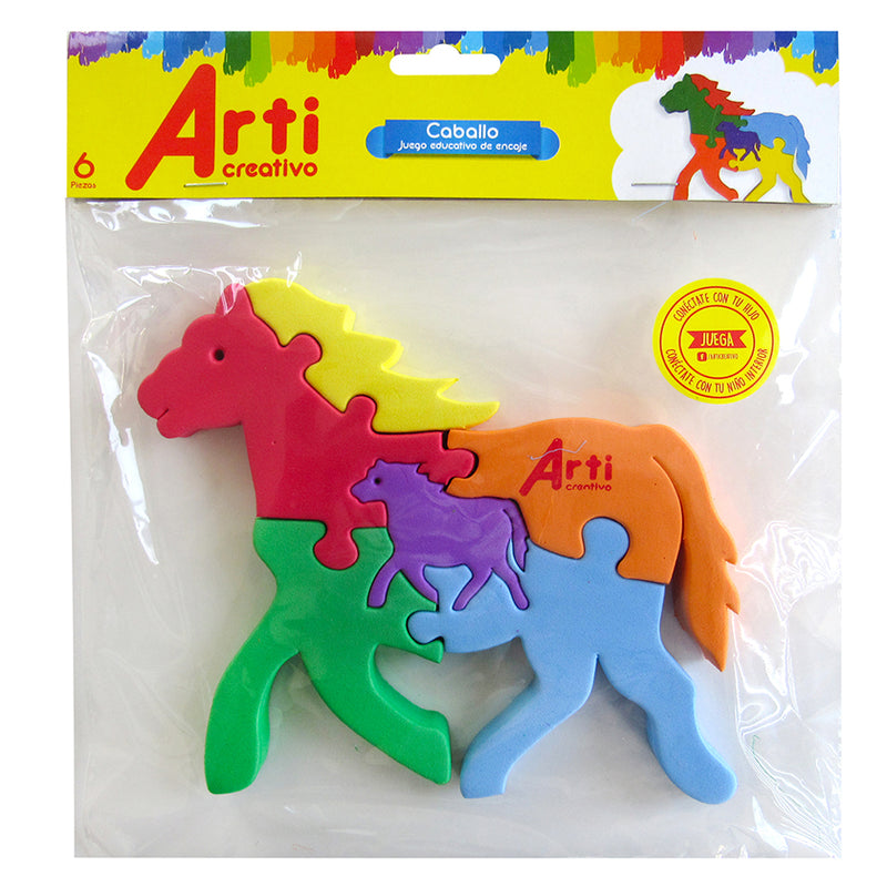 Juego Didáctico Arti Creativo Encaje Caballo Goma Eva