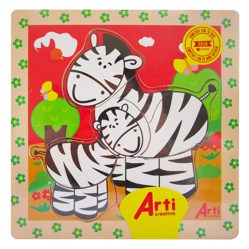 Juego Didáctico Arti Creativo Rompecabezas Infantil Cebras x7 Piezas