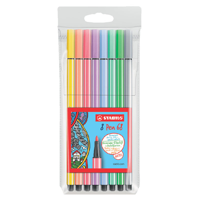 Plumon Stabilo Rotulador Pen 68 Estuche x 8 Pastel
