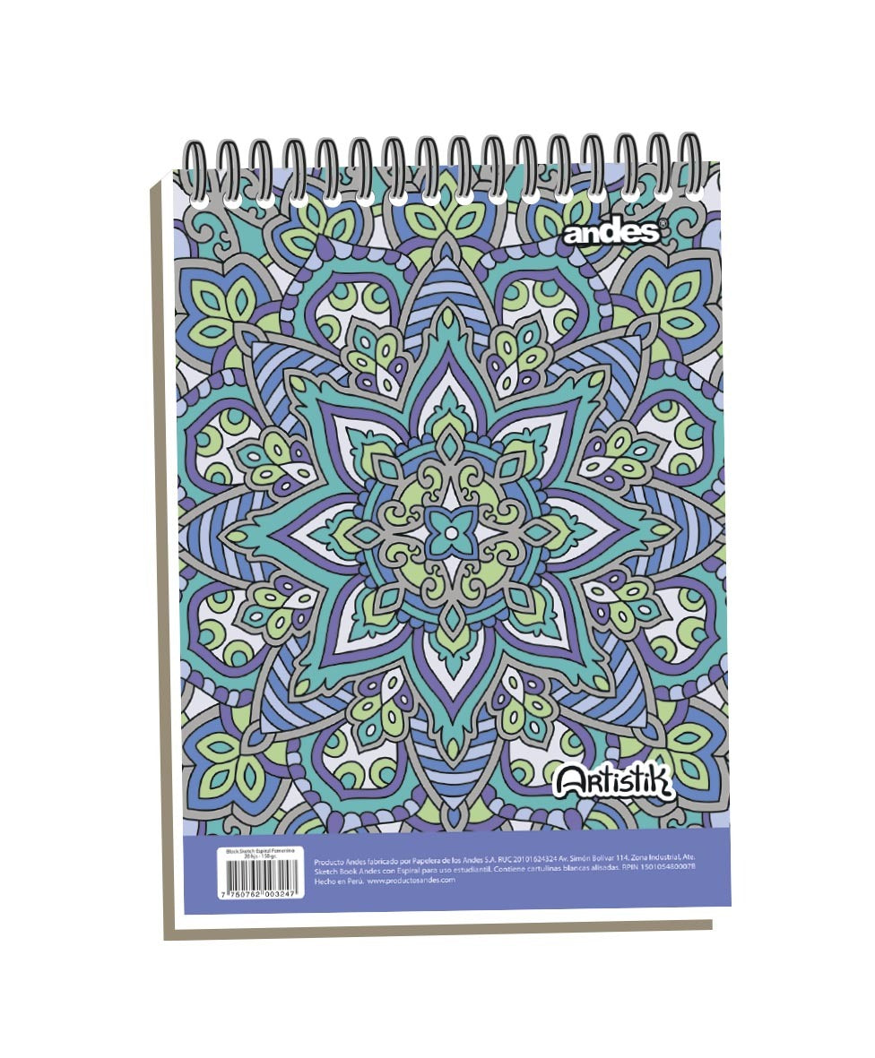 Block Andes Sketch Espiral 150gr Femenino (20hjs) — Comercial Li