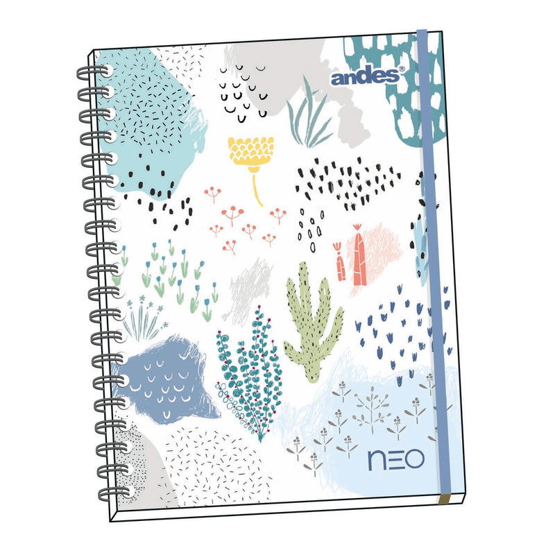 Cuaderno Espiral A-4 160H Cuadriculado Neo Tapa duro