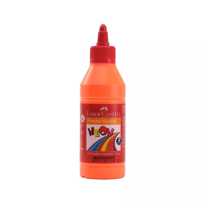 Tempera Faber Castell 250ml Anaranjado Neon