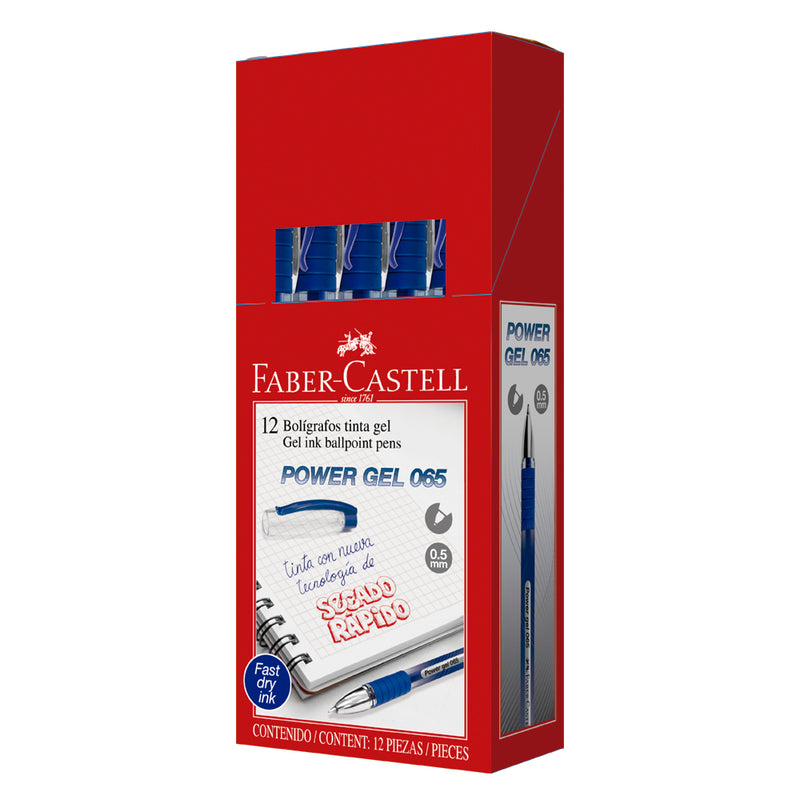 Bolígrafo Faber (346551) Power Gel 065 azul x und