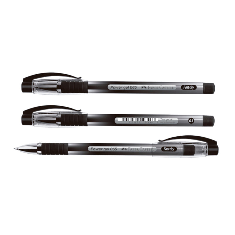 Bolígrafo Faber (346599) Power Gel 065 negro x und