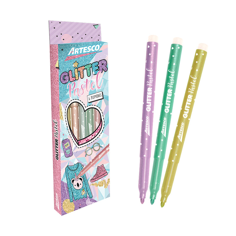 Plumon Artesco Glitter Pastel X 6