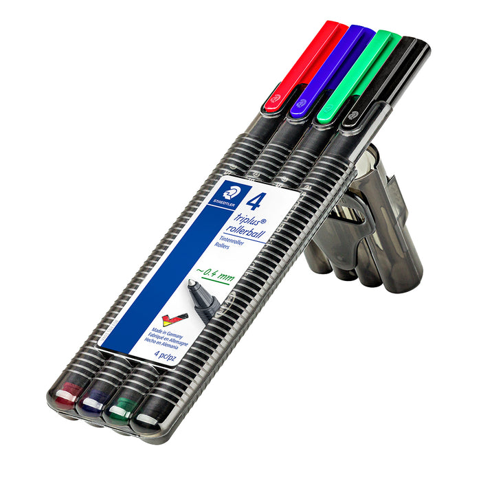 Bolígrafo Staedtler Tinta Líquida Triplus Roller 0.44mm Caja Plástica x4 Colores